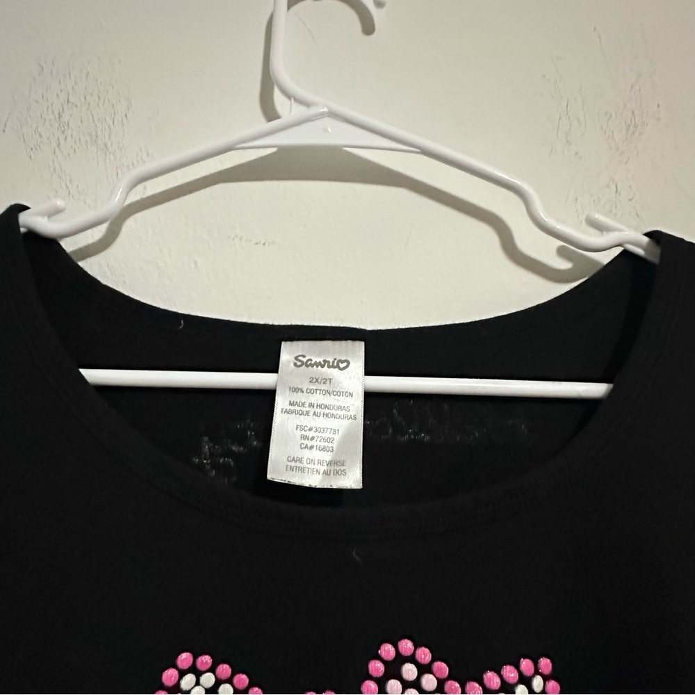 SANRIO Hello Kitty 100% COTTON Pink & White Embellished Logo Size 2X - Picture 4 of 12